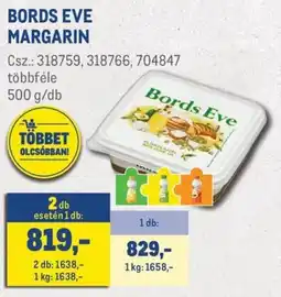 Metro Bords Eve margarin ajánlat