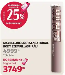 Rossmann maybelline lash sensational body szempillaspiral ajánlat