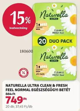 Rossmann Naturella ultra clean & fresh feel normal egészségügyi betét ajánlat
