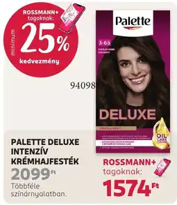 Rossmann Palette deluxe intenzív krémhajfesték ajánlat