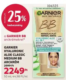 Rossmann garnier hyaluronic aloe classic medium bb arckrém ajánlat