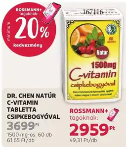 Rossmann Dr. Chen natúr c-vitamin tabletta csipkebogyóval ajánlat