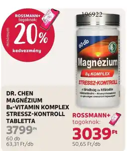 Rossmann Dr. Chen magnézium b6-vitamin komplex stressz-kontroll tabletta ajánlat