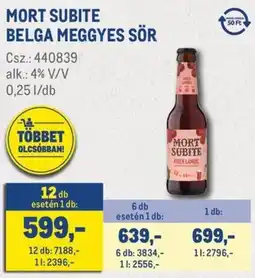 Metro Mort subite belga megyes sör ajánlat
