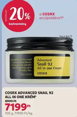 Rossmann cosrx advanced snail 92 all in one krém ajánlat