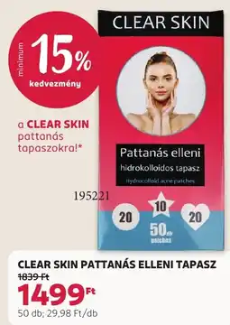 Rossmann Clear skin pattanás elleni tapasz ajánlat