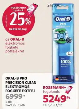 Rossmann oral-b pro precision clean elektromos fogkefe pótfej ajánlat