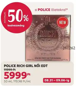 Rossmann Police rich girl női edt ajánlat