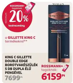 Rossmann Gillette king c double edge borotvakeszulek ajánlat