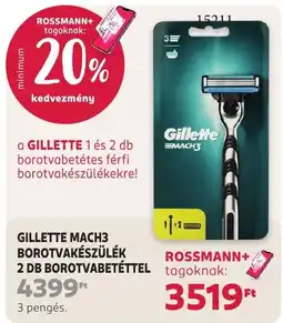 Rossmann gillette mach3 borotvakészülék ajánlat