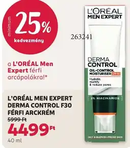 Rossmann L'oréal men expert derma control f30 férfi arckrém ajánlat