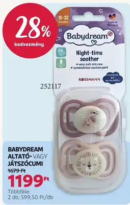 Rossmann Babydream night-time soother ajánlat
