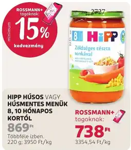 Rossmann Hipp húsos vagy húsmentes menük ajánlat