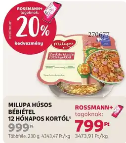 Rossmann Milupa húsos bébiétel ajánlat