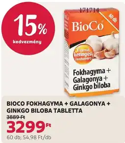Rossmann BioCo fokhagyma + galagonya + ginkgo biloba tabletta ajánlat