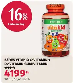 Rossmann Béres vitakid c-vitamin + d3-vitamin gumivitamin ajánlat