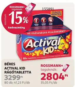 Rossmann Béres actival kid rágótabletta ajánlat