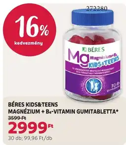 Rossmann Béres kids&teens magnézium + b6-vitamin gumitabletta ajánlat