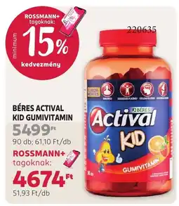 Rossmann Béres actival kid gumivitamin ajánlat