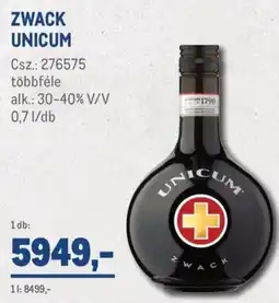 Metro Zwack unicum ajánlat