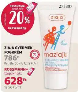 Rossmann Ziaja gyermek fogkrém ajánlat