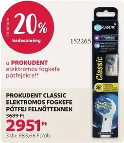Rossmann Prokudent classic elektromos fogkefe pótfej felnőtteknek ajánlat
