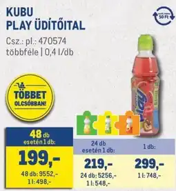 Metro Kubu play üdítőital ajánlat