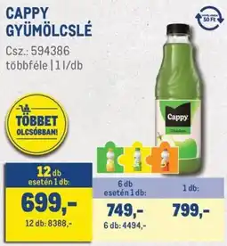 Metro Cappy gyümölcslé ajánlat