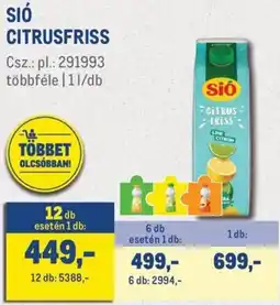 Metro Sió citrusfriss ajánlat