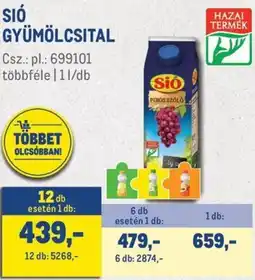 Metro Sió gyümölcsital ajánlat