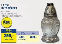 Metro La 351 üveg mécses ajánlat