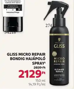 Rossmann Gliss micro repair bonding spray ajánlat