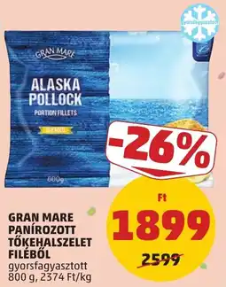PENNY Gran mare panírozott tőkehalszelet filéből ajánlat