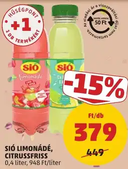 PENNY Sió limonádé, citrussfriss ajánlat