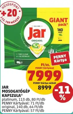 PENNY Jar mosogatógép kapszula* ajánlat
