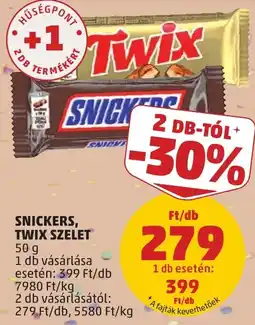 PENNY Snickers, Twix szelet ajánlat