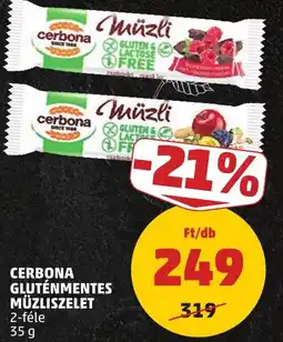 PENNY Cerbona gluténmentes müzliszelet ajánlat