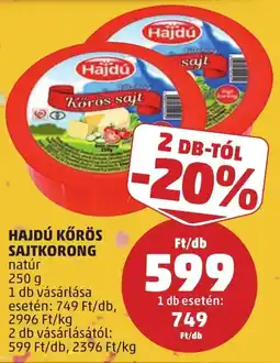 PENNY Hajdú kórös sajtkorong ajánlat