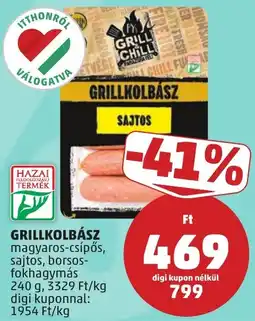PENNY Grillkolbász sajtos ajánlat