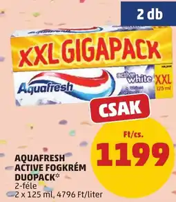 PENNY Aquafresh active fogkrém duopack ajánlat