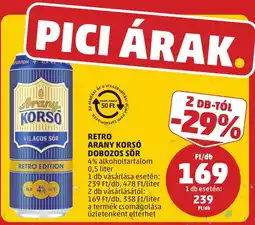 PENNY Arany Korsó retro edition ajánlat
