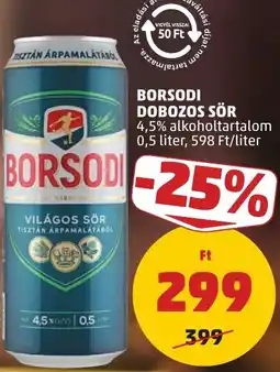 PENNY Borsodi dobozos sör ajánlat
