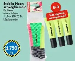 Tedi Stabilo neon szövegkiemelő ajánlat