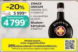 Auchan Zwack unicum ajánlat