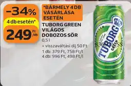 Auchan tuborg green világos dobozos sör ajánlat