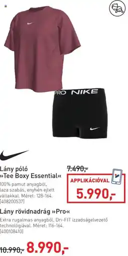 Intersport Nike lány póló tee boxy essential ajánlat