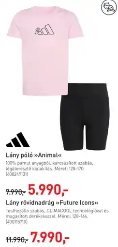 Intersport Adidas lány póló animal ajánlat