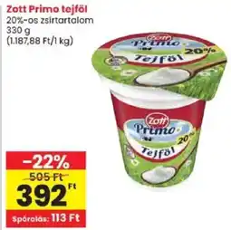 Spar Zott tejföl ajánlat