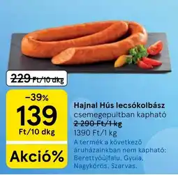 Tesco Hajnal Hús lecsókolbász ajánlat