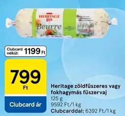 Tesco Heritage zöldfűszeres vagy fokhagymás fűszervaj ajánlat